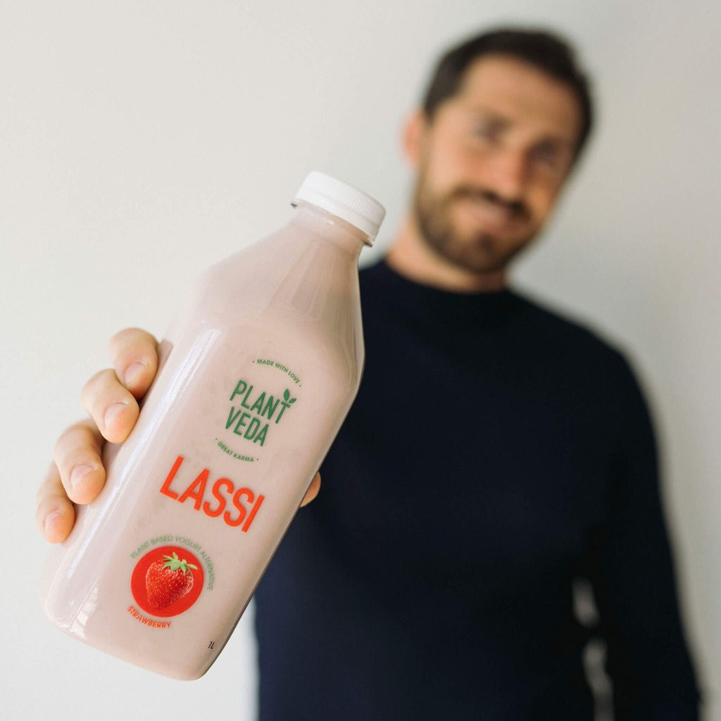 Drinkable Yogurt - Strawberry Probiotic Lassi | Plant Veda