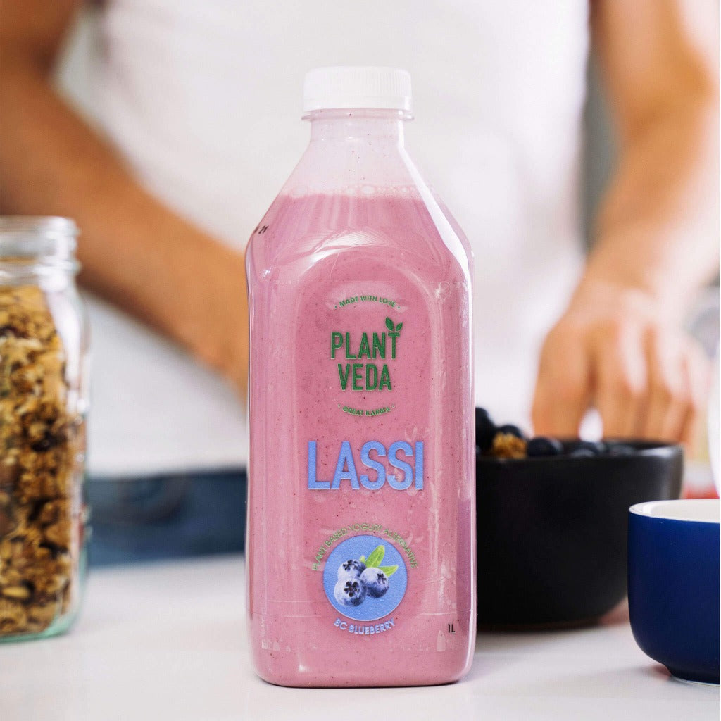 Drinkable Yogurt - Blueberry Probiotic Lassi | Plant Veda