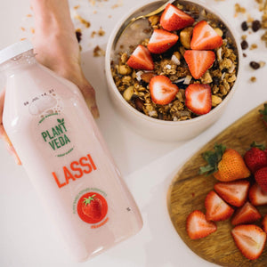 Drinkable Yogurt - Strawberry Probiotic Lassi | Plant Veda