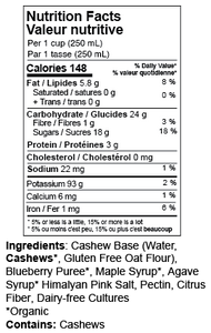 Drinkable Yogurt - Blueberry Probiotic Lassi Nutrition Facts | Plant Veda