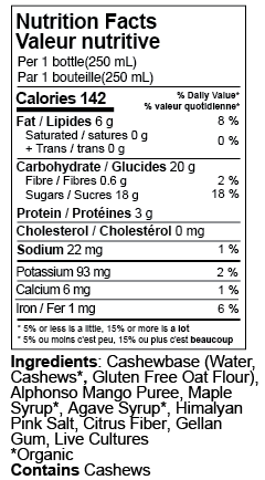 Drinkable Yogurt - Mango Probiotic Lassi Nutrition Facts| Plant Veda