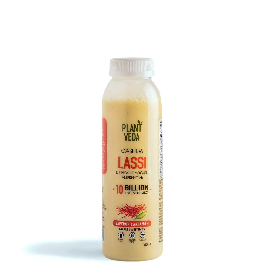 Drinkable Yogurt - Saffron Cardamom Probiotic Lassi | Plant Veda