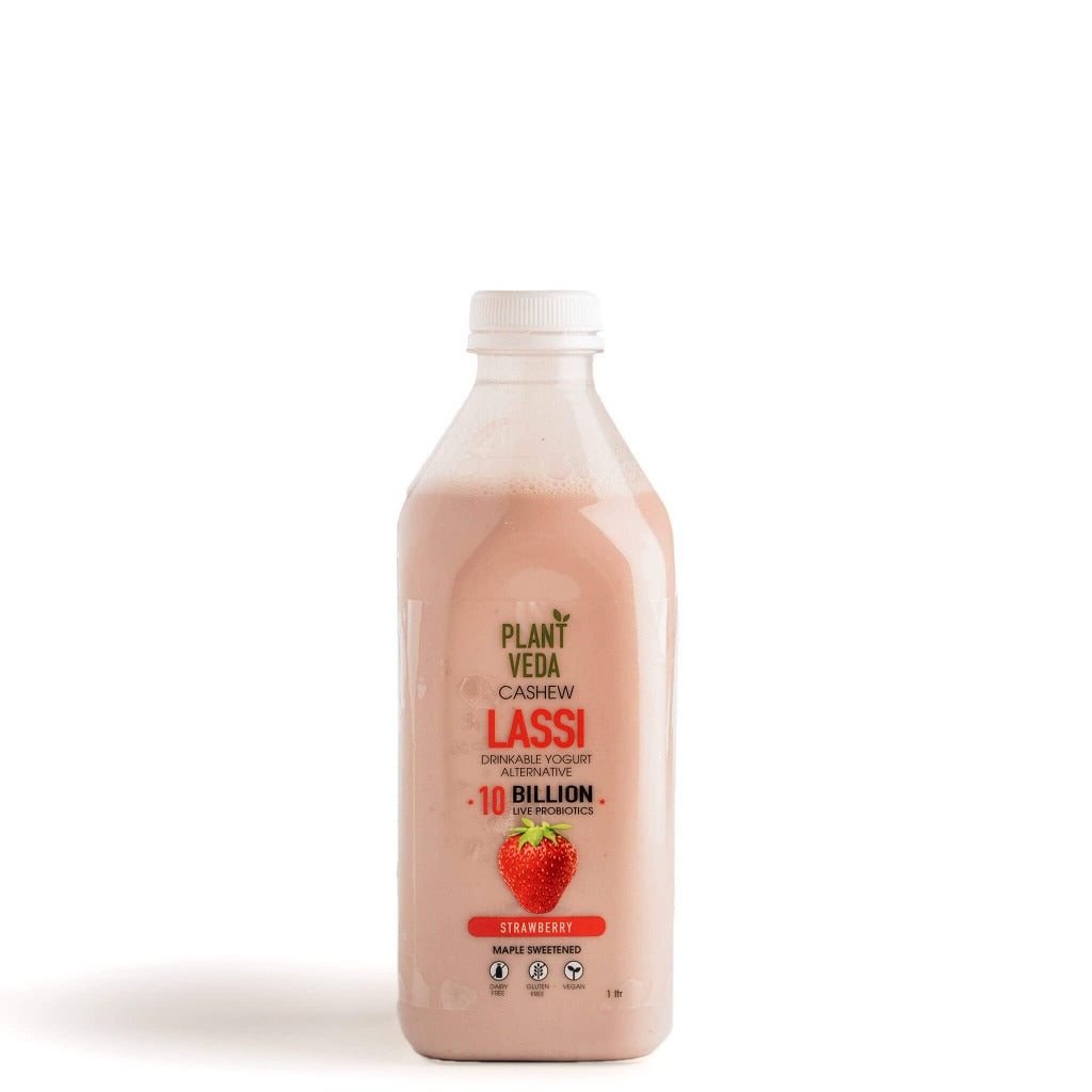 Drinkable Yogurt - Strawberry Probiotic Lassi | Plant Veda