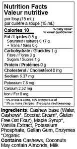 Vegan Coffee Creamer - Vanilla Nutrition Facts | Plant Veda